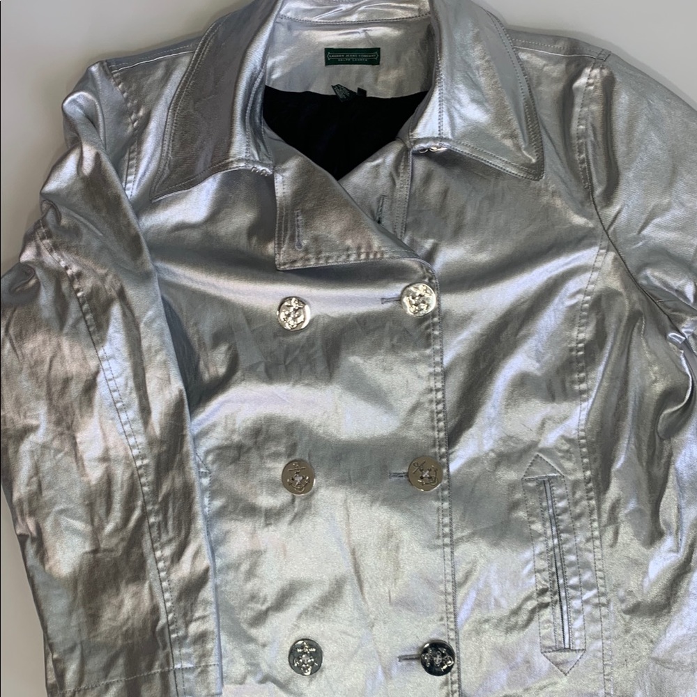 Silver double-breasted jacket